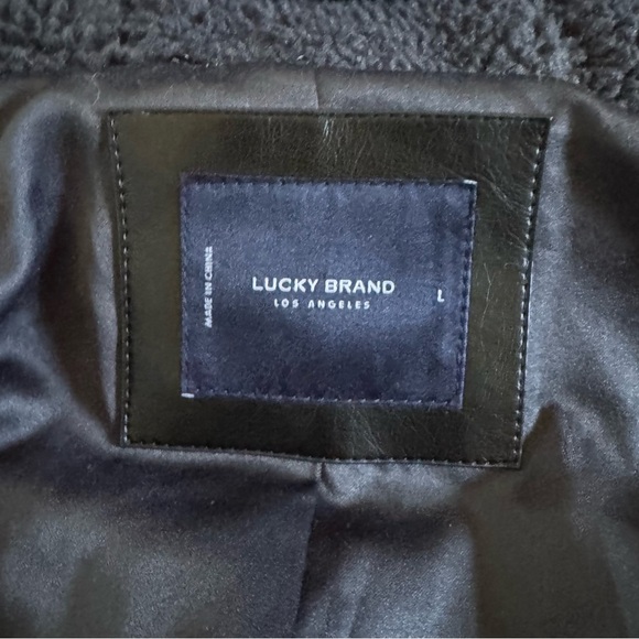 Lucky Brand coat faux fur gray black hooded large - Picture 3 of 8